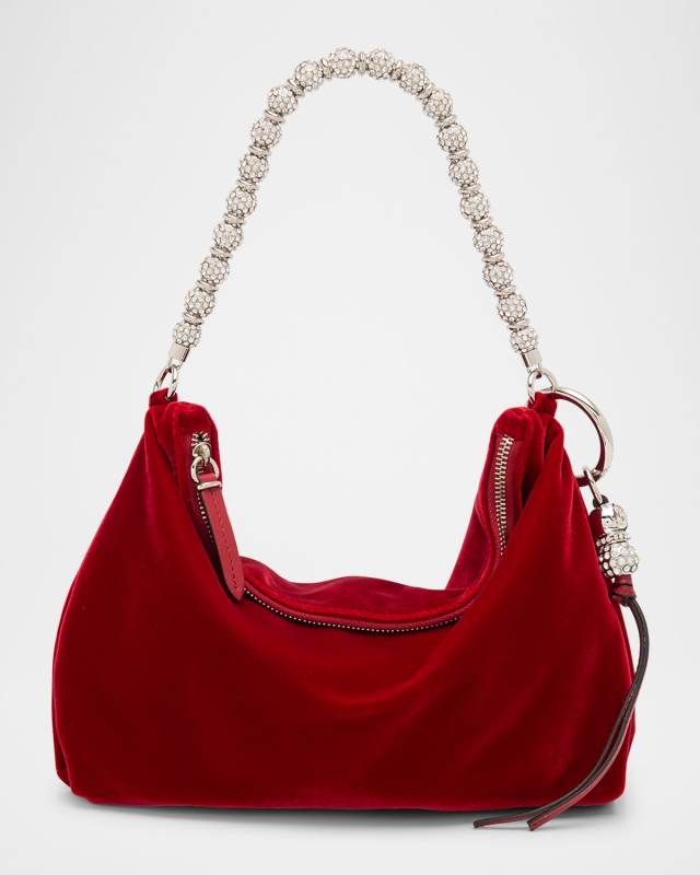 Crystal Velvet Shoulder Bag